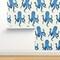 Whimsical Octopi Large Scale Coastal Nautical Beach Vacation Sea Life Custom Removable Wallpaper by Spoonflower Peel & Stick Wallpaper 2FT Wide